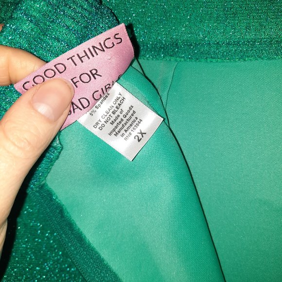 Vixen Turquoise Lurex Cigarette Pants - Picture 2 of 5